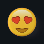 Funny Liebe Herz Emoji Knopf Button<br><div class="desc">Dieser lustige gelbe Knopf zeigt die glücklichen Emoji mit Herzaugen,  um den Ausdruck der Liebe zu schüren. Ideal für Hochzeitsfeier,  Verlobungsfeier,  Party,  Kindergeburtstag,  als Gegenwart oder Geschenk für einen Freund.</div>