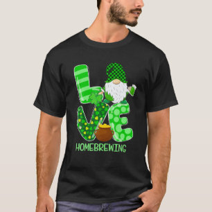 Funny LIEBE Homebrewing Gnome St Patricks Day Men T-Shirt