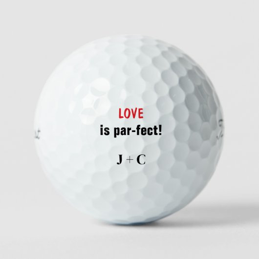 Funny Liebe ist Par-fect Couple Initials Titleist Golfball (Vorderseite)