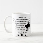 Funny Liebe Katze Vater mit Individuelle Name und  Kaffeetasse (Links)