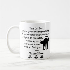 Funny Liebe Katze Vater mit Individuelle Name und  Kaffeetasse
