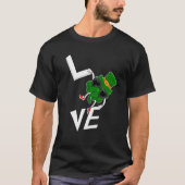 Funny Liebe Kleeblatt Clover Irish St Patricks Day T-Shirt (Vorderseite)