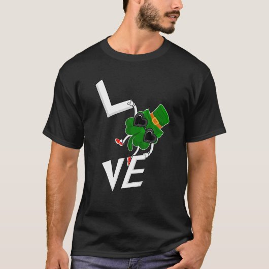Funny Liebe Kleeblatt Clover Irish St Patricks Day T-Shirt (Vorderseite)