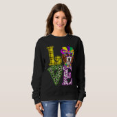Funny Liebe Mardi Gras Beagle Dog Vater Mama Sweatshirt (Vorne ganz)
