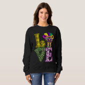 Funny Liebe Mardi Gras Doberman Dog Vater Hunde Ma Sweatshirt (Vorne ganz)