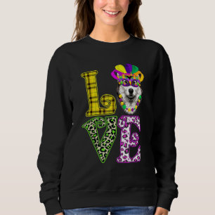 Funny Liebe Mardi Gras Siberian Husky Dog Vater Do Sweatshirt