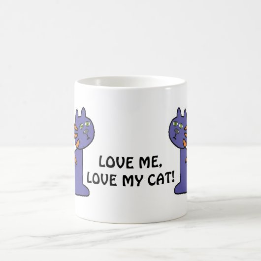 Funny Liebe Me Liebe My Cat Kaffeetasse (Mittel)