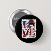 Funny Liebe Messing Bun Teacher Life US Flagge 4. Button (Vorne & Hinten)