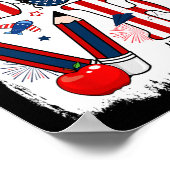 Funny Liebe Messing Bun Teacher Life US Flagge 4. Poster (Ecke)