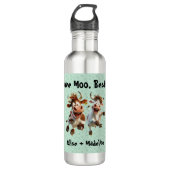 Funny "Liebe Moo Bestie" Personalisiert Edelstahlflasche (Vorderseite)