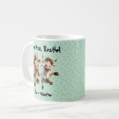 Funny "Liebe Moo Bestie" Personalisiert Kaffeetasse (Vorderseite Links)