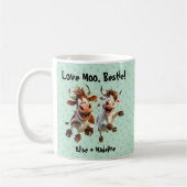 Funny "Liebe Moo Bestie" Personalisiert Kaffeetasse (Links)