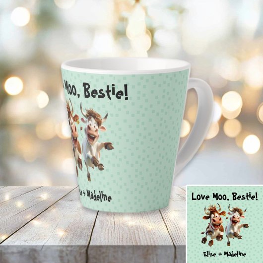 Funny "Liebe Moo Bestie" Personalisiert Milchtasse