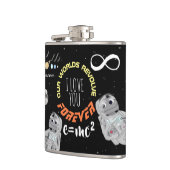 Funny Liebe Outer Space Match Science Geek Astrona Flachmann (Links)