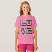 Funny Liebe Rainbow Typografy Nur Text T-Shirt (Vorne ganz)