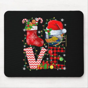 Funny Liebe Volleyball Ball Weihnachtsmannmütze We Mousepad
