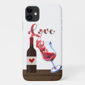 Funny Liebe Weinglas und Flasche Maßgeschneidert Case-Mate iPhone Hülle (Rückseite)
