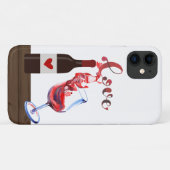 Funny Liebe Weinglas und Flasche Maßgeschneidert Case-Mate iPhone Hülle (Rückseite (Horizontal))