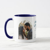 Funny Liebe Zitat Custom Foto und Names Blue Tasse (Links)