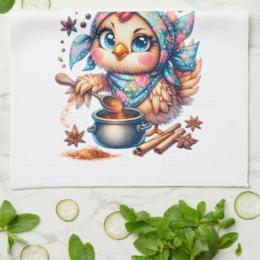 Funny Liebe Zitat Niedliches Hühnchenkochen Geschirrtuch (Gefaltet)