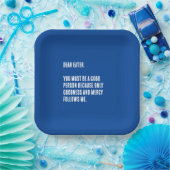 Funny "Lieber Eater,..." Blau und Weiß Pappteller (Party)