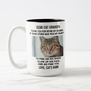Funny Lieber Katze Großvater Foto und Name der b Zweifarbige Tasse