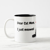 Funny Lieber Katze Mama Zitat Black Cat Personalis Zweifarbige Tasse (Links)