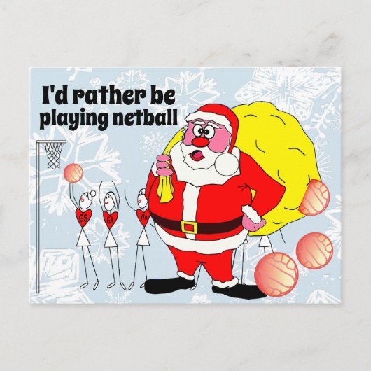 Funny lieber Netball Weihnachten spielen Postkarte (Vorderseite)