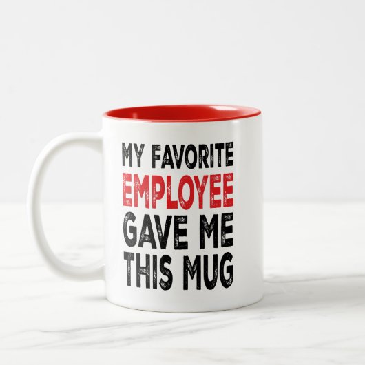 Funny "Lieblings-Mitarbeiter" Boss Geschenkidee Ta Zweifarbige Tasse (Links)