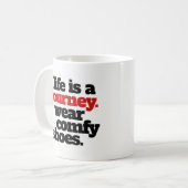 Funny Life ist eine Reise ... Kaffeetasse (Vorderseite Links)