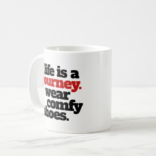 Funny Life ist eine Reise ... Kaffeetasse (Vorderseite Links)