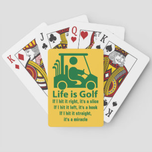Funny Life ist Golf Green Yellow Playing Cards Spielkarten