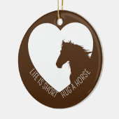 Funny Life ist Kurz Hug ein Pferd Mädchen Keramik Ornament (Links)