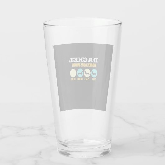Funny Life mit Dackel Hund Glas (Rückseite)