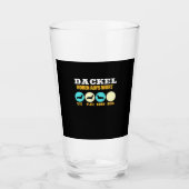 Funny Life mit Dackel Hund Glas (Vorderseite)