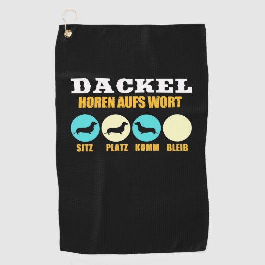 Funny Life mit Dackel Hund Golfhandtuch (Vorderseite)