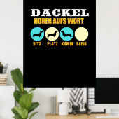 Funny Life mit Dackel Hund Poster (Heimbüro)