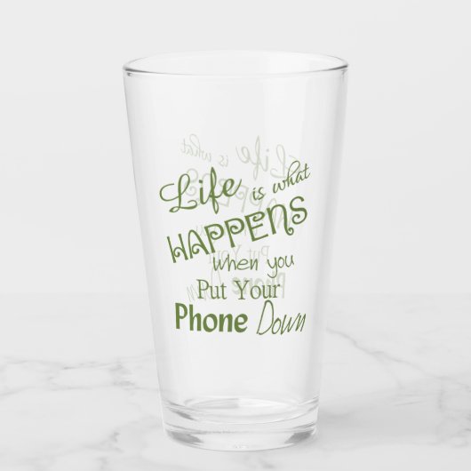Funny Life Phone Down Pint Glas (Vorderseite)