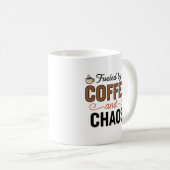Funny Life Quote Typography Cup | Mom Chaos Gift Kaffeetasse (VorderseiteRechts)