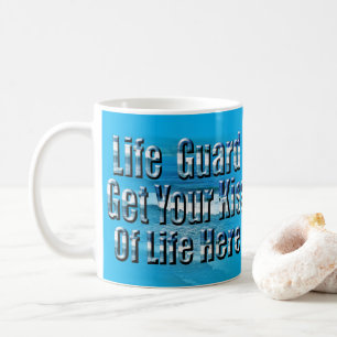 Funny Lifeguard Kiss Here, Coffee Tasse
