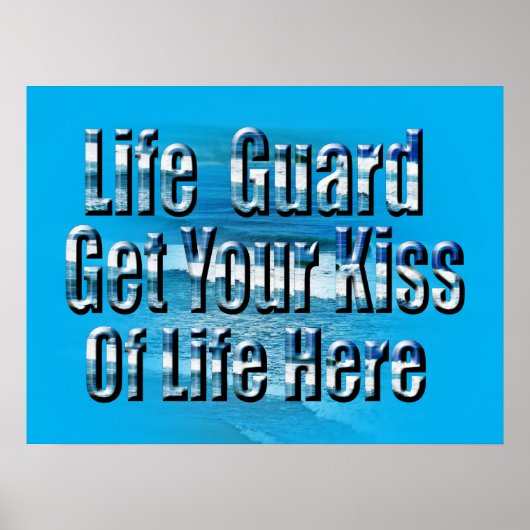 Funny Lifeguard Kiss Here, Poster (Vorne)