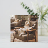 Funny Life's Short Laugh Faster Sleeping Cat Card Karte (Stehend Vorderseite)