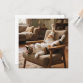 Funny Life's Short Laugh Faster Sleeping Cat Card Karte (Vorderseite/Rückseite Beispiel)