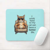 Funny Light Blue Cat Thema Mousepad (Mit Mouse)