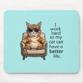 Funny Light Blue Cat Thema Mousepad (Vorne)