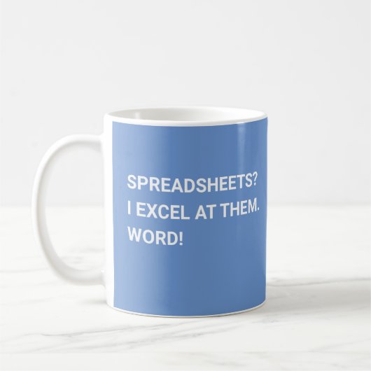 Funny Light Blue Spreadsheet Kaffeetasse (Links)