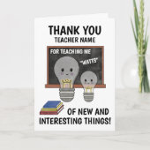 Funny Light Bulb Science Teacher Danke Karte (Vorderseite)