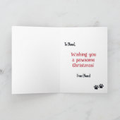 Funny Light Fawn Frenchie Santa Paws Weihnachten Karte (Innenseite)