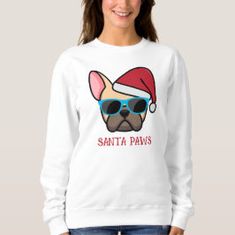 Funny Light Fawn Frenchie Santa Paws Weihnachten Sweatshirt