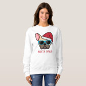 Funny Light Fawn Frenchie Santa Paws Weihnachten Sweatshirt (Vorne ganz)